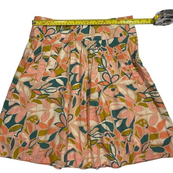J. Crew Women's A-Line Cotton Skirt Size 0 Multicolor Pockets‎ Knee Length Lined - Picture 6 of 8